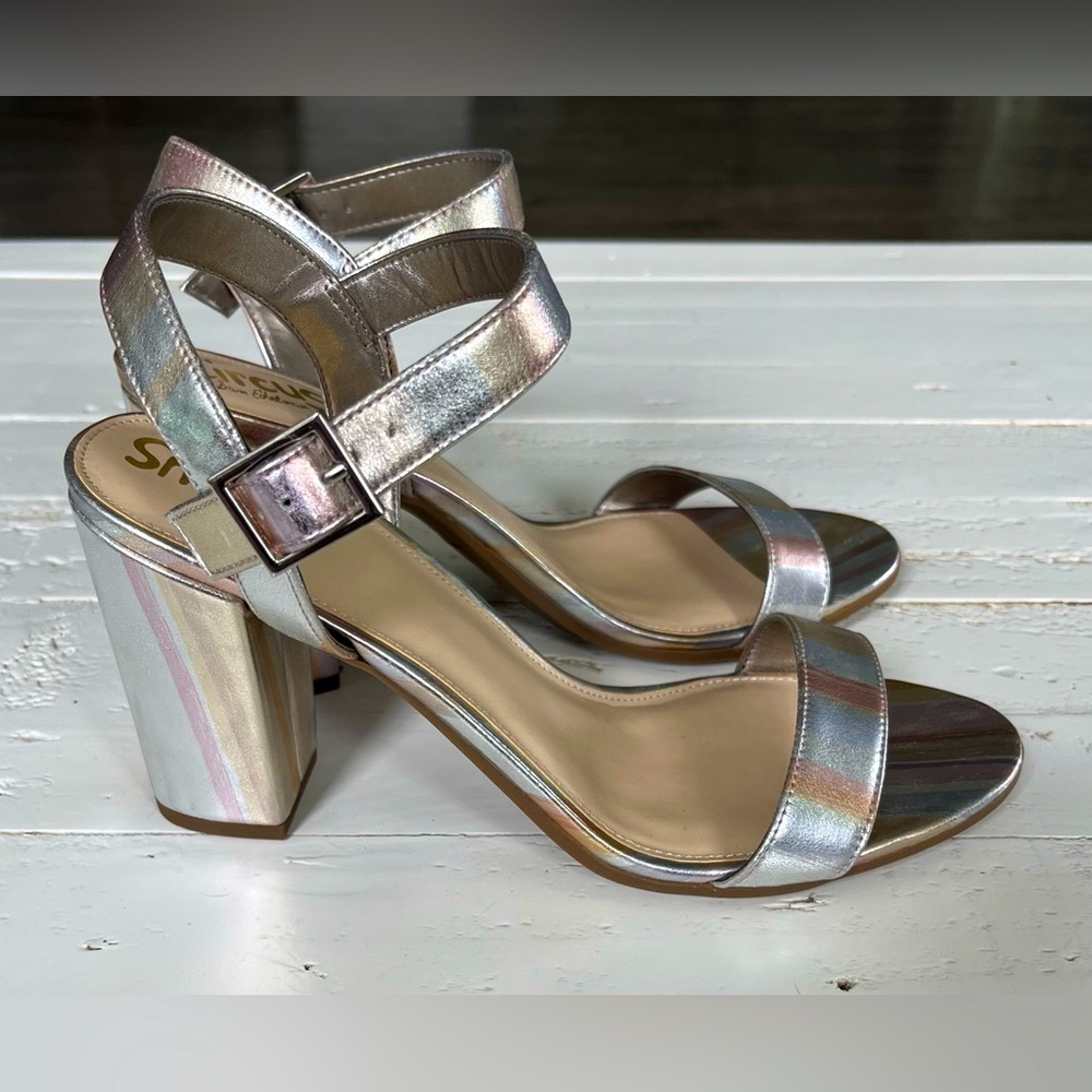 Circus by Sam Edelman Rainbow Iridescent   Block Heel Size 8‎ 1/2